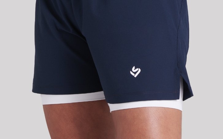 Girls navy blue 2 in 1 cricket shorts