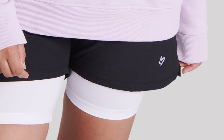 Black women's 2 in 1 cricket shorts