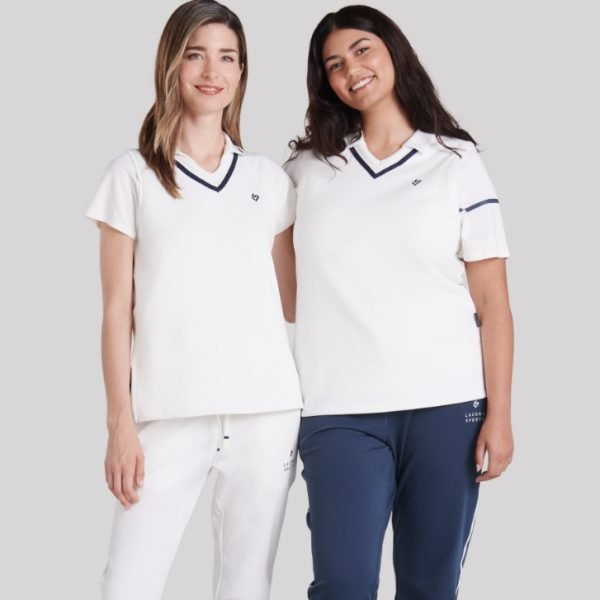 girls in white cricket tops