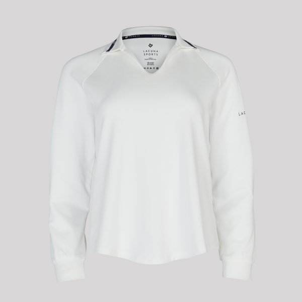 women's white long sleeve cricket top