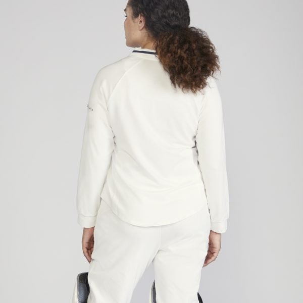 women's white long sleeve cricket top