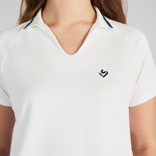 women's white short sleeve cricket shirt