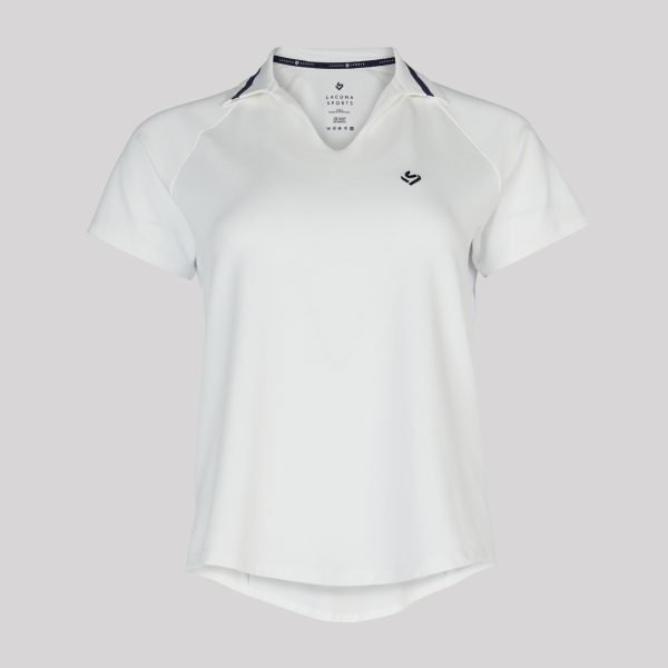 women's white short #sleeve cricket top