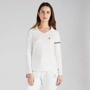 Girls long sleeve white cricket top