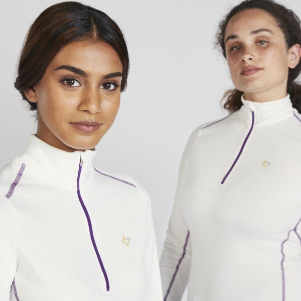 Women's cream cricket training tops