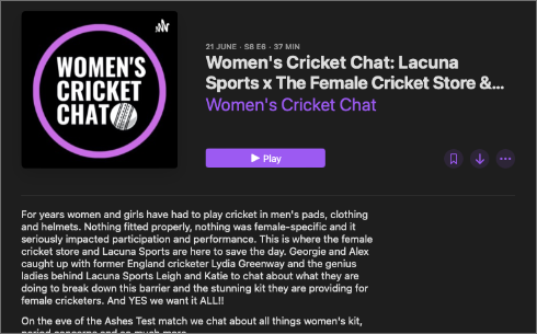 Women's cricket chat podcast