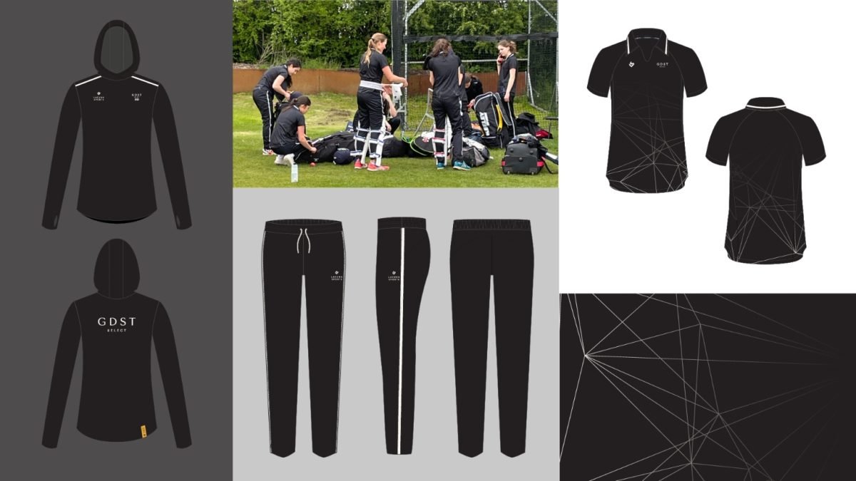 Black female cricket team wear kit