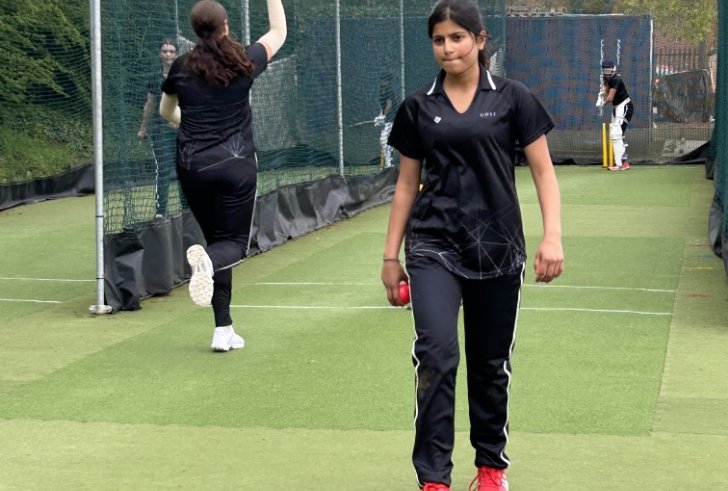 Girls in cricket nets